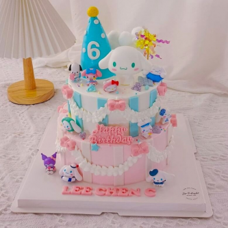 2 Tier - Cinnamoroll Blue Pink 6" + 8"